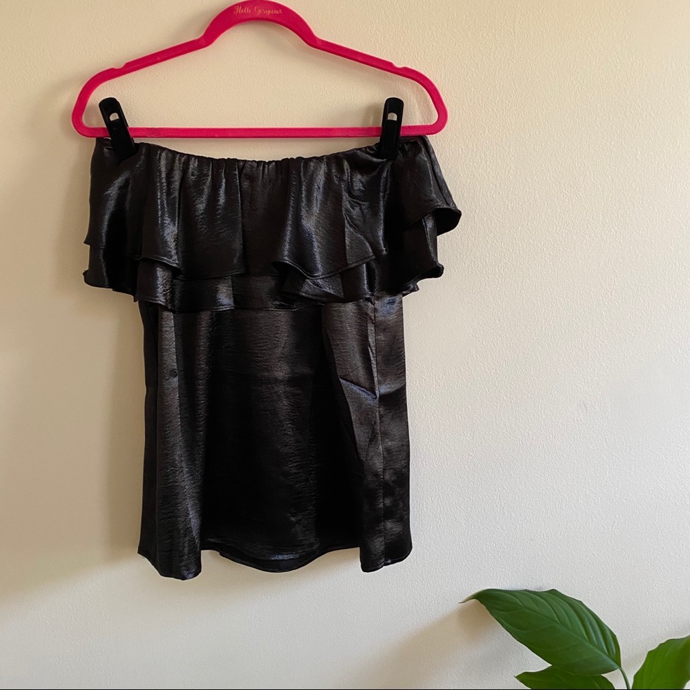 Satin Off the Shoulder Top
